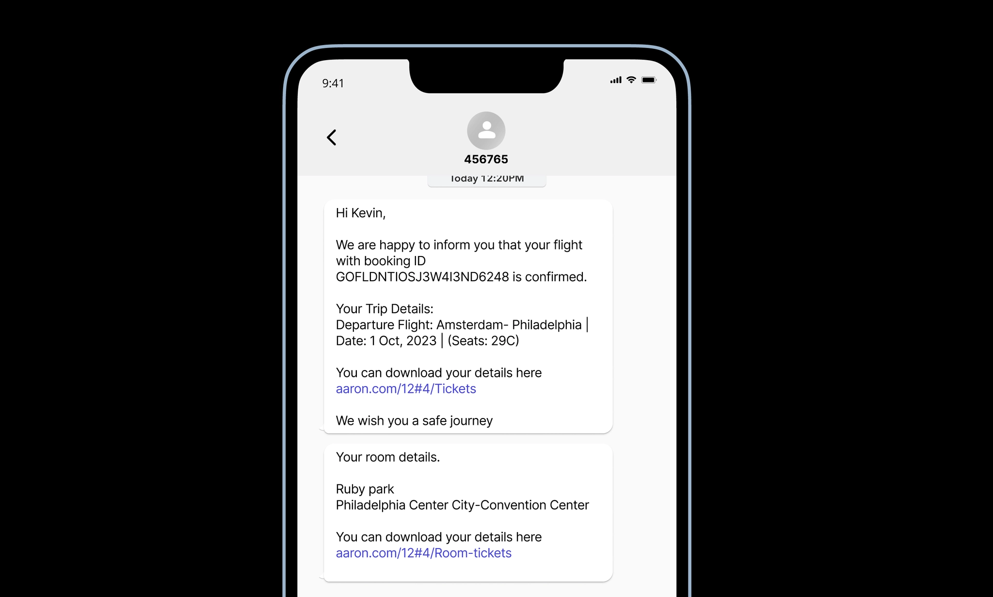 Logistics notification